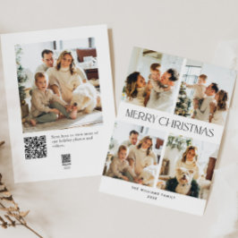 Elegant Minimalistisk jul 5 - foto QR-kod Julkort