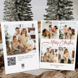 Elegant Minimalistisk jul 5 - foto QR-kod Julkort