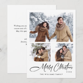 Elegant Minimalistisk jul-foto Hälsning 3 Julkort