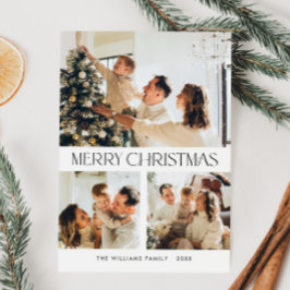 Elegant Minimalistisk jul-foto Hälsning 3 Julkort