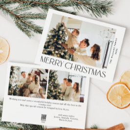 Elegant Minimalistisk jul-foto Hälsning 3 Julkort