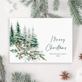 Elegant Minimalistisk jul Gräs Träd Hälsning Julkort