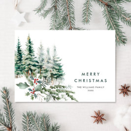 Elegant Minimalistisk jul Gräs Träd Hälsning Julkort