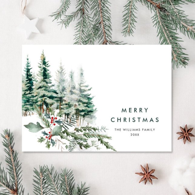 Elegant Minimalistisk jul Gräs Träd Hälsning Julkort (Skapare uppladdad)