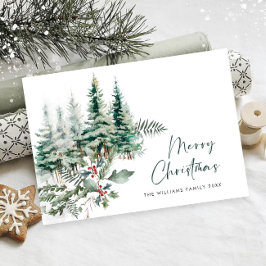 Elegant Minimalistisk jul Gräs Träd Hälsning Julkort
