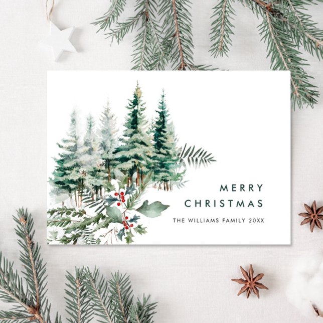 Elegant Minimalistisk jul Gräs Träd Hälsning Julkort (Skapare uppladdad)