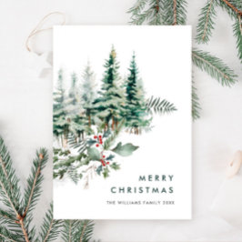 Elegant Minimalistisk jul Gräs Träd Hälsning Julkort