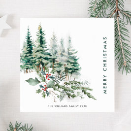 Elegant Minimalistisk jul Gräs Träd Hälsning Julkort