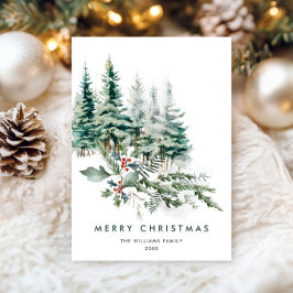 Elegant Minimalistisk jul Gräs Träd Hälsning Julkort