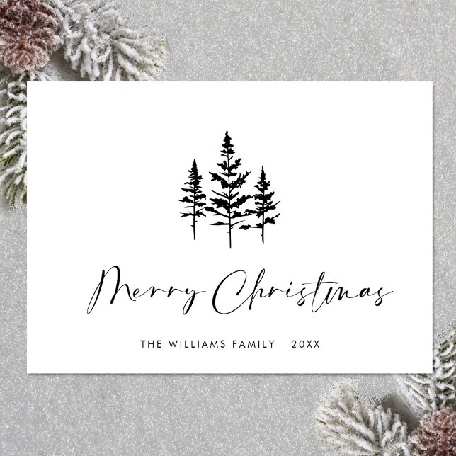 Elegant Minimalistisk Jul-Hälsning QR-kod Julkort (Zazzle Elegant Minimalist Christmas Greeting QR code Holiday Card )