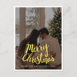 Elegant minimalistisk jul Modern familjefoto Helg Vykort