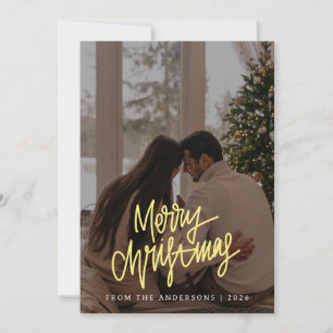 Elegant minimalistisk jul Modern familjefoto Julkort