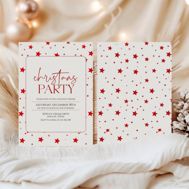 Elegant Minimalistisk jul Party Inbjudningar (Skapare uppladdad)