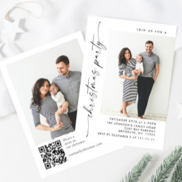 Elegant Minimalistisk Julfest 2-foto Inbjudningar