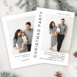 Elegant Minimalistisk Julfest 2-foto Inbjudningar