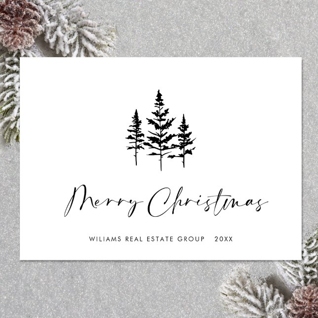 Elegant Minimalistisk julfirma Hälsning Julkort (Zazzle Elegant Minimalist Christmas Greeting Corporate Holiday Card)