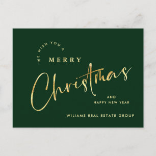 Elegant Minimalistisk julfirma Hälsning Vykort