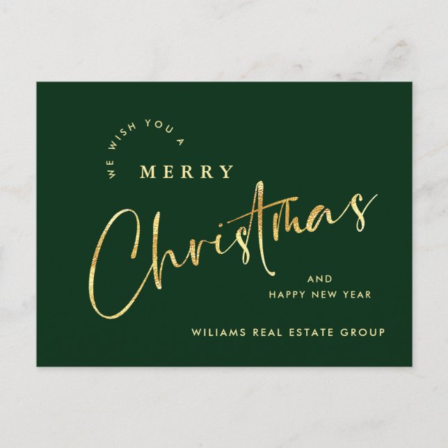 Elegant Minimalistisk julfirma Hälsning Vykort (Framsida)