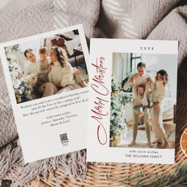 Elegant Minimalistisk julfoto Hälsning 2 Julkort