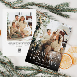 Elegant Minimalistisk julfoto Hälsning 2 Julkort