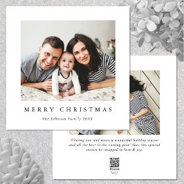 Elegant Minimalistisk julfoto Hälsning 2 Julkort