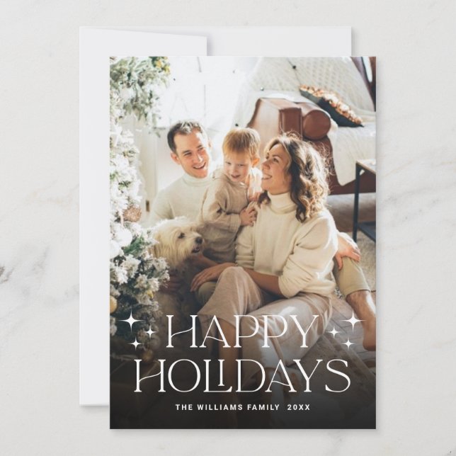 Elegant Minimalistisk julfoto Hälsning 2 Julkort (Framsida)