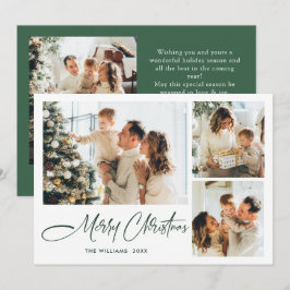 Elegant Minimalistisk julfoto Hälsning 4 Julkort