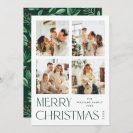 Elegant Minimalistisk julfoto Hälsning 4 Julkort