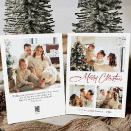Elegant Minimalistisk julfoto Hälsning 4 Julkort