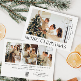 Elegant Minimalistisk julfoto Hälsning 4 Julkort