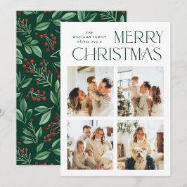 Elegant Minimalistisk julfoto Hälsning 4 Julkort