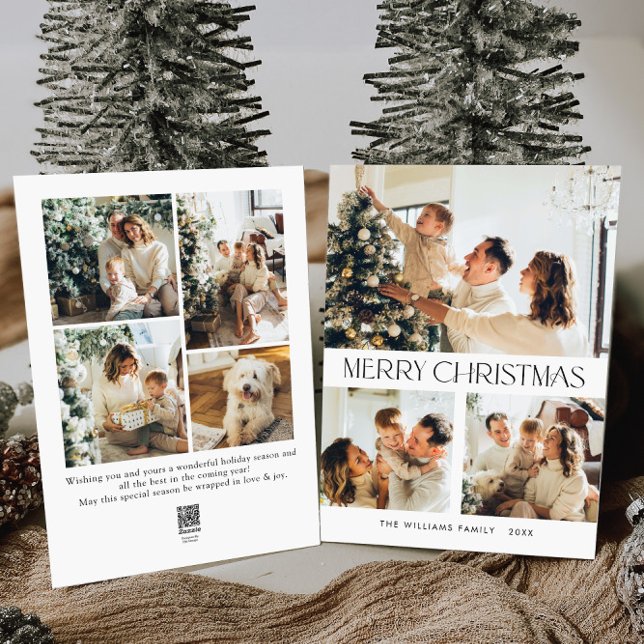 Elegant Minimalistisk julfoto Hälsning 7 Julkort (Skapare uppladdad)