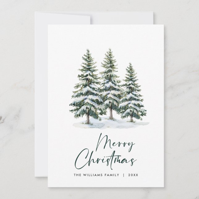 Elegant Minimalistisk Julgran Hälsning Julkort (Framsida)