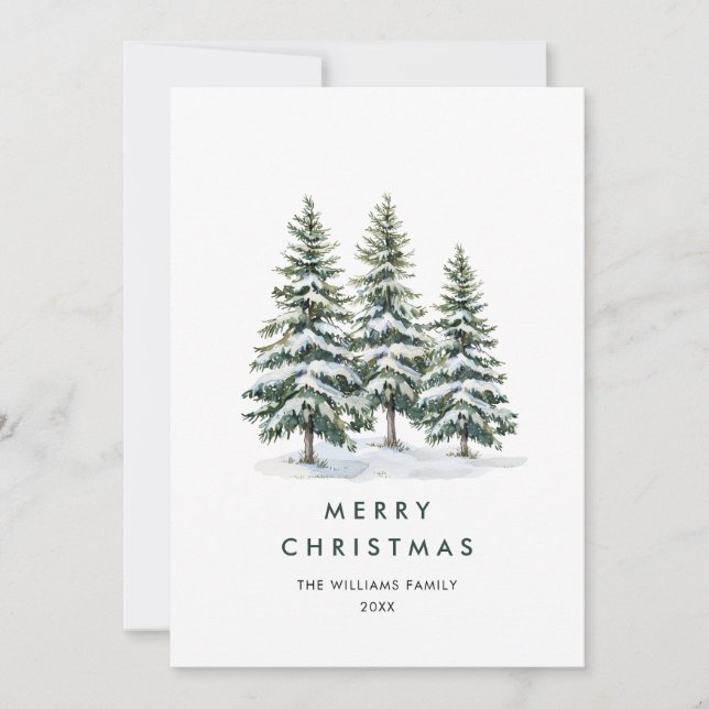 Elegant Minimalistisk Julgran Hälsning Julkort (Framsida)