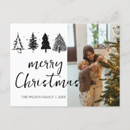 Elegant minimalistisk Julgran Helg Vykort