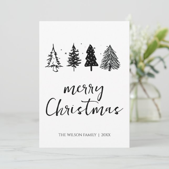Elegant minimalistisk Julgran Julkort (Stående Fram)