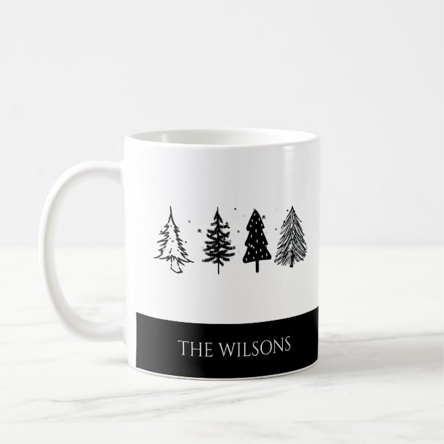 Elegant minimalistisk Julgran Kaffemugg (Vänster)