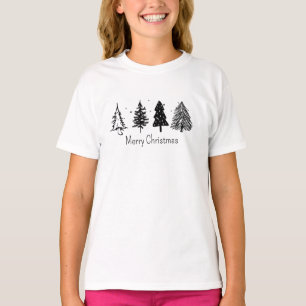 Elegant minimalistisk Julgran T Shirt