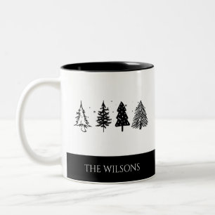Elegant minimalistisk Julgran Två-Tonad Mugg