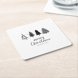 Elegant minimalistisk Julgran Underlägg Papper Kvadrat