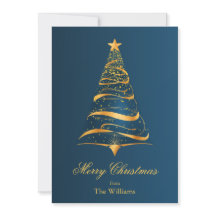 Elegant minimalistisk julhälsning med guldtree