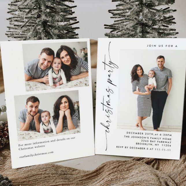 Elegant Minimalistisk Juli-Julfest 3 - foto Inbjudningar (Skapare uppladdad)