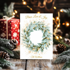 Elegant minimalistisk julkrans kort