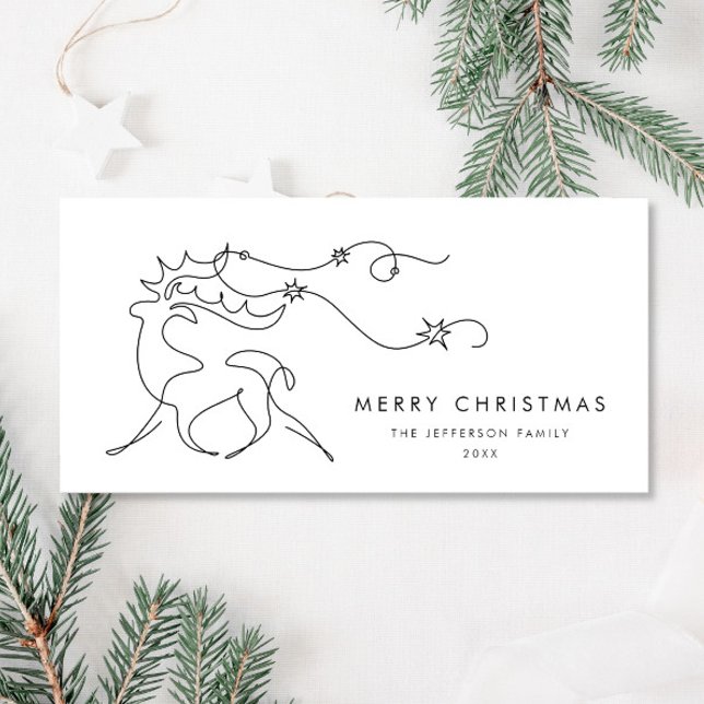 Elegant Minimalistisk julrenare Hälsning Julkort (Skapare uppladdad)
