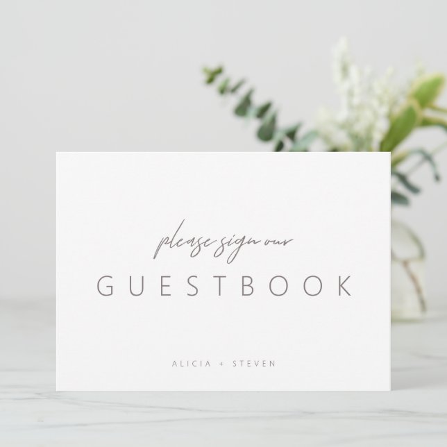 Elegant Minimalistisk kalligrafi Bröllop Guest Bok (Stående Fram)