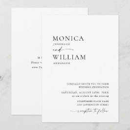 Elegant Minimalistisk kalligrafi Bröllop Inbjudningar
