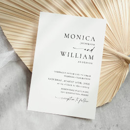 Elegant Minimalistisk kalligrafi Bröllop Inbjudningar
