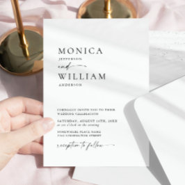 Elegant Minimalistisk kalligrafi Bröllop Inbjudningar
