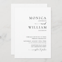 Elegant Minimalistisk kalligrafi Bröllop Inbjudningar