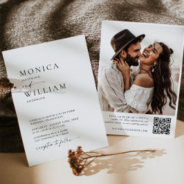 Elegant Minimalistisk kalligrafi Bröllop PHOTO Inbjudningar